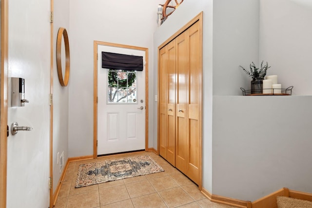 view of tiled entrance foyer