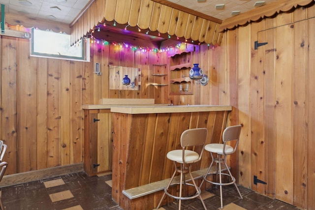 bar with wood walls