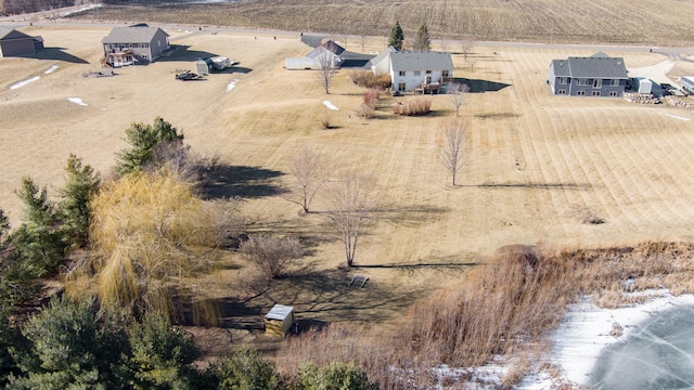 bird's eye view with a rural view