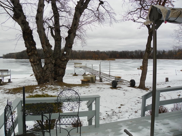 view of dock area