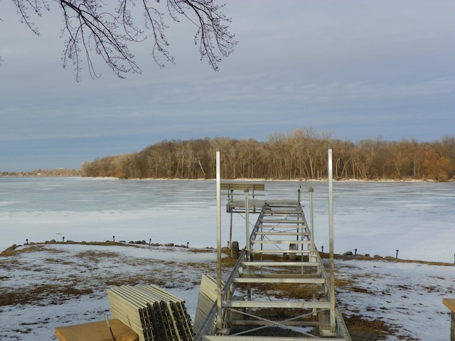 view of dock area