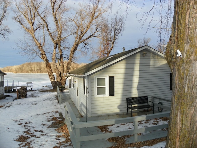 view of snowy exterior