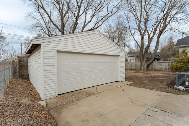 garage with central AC