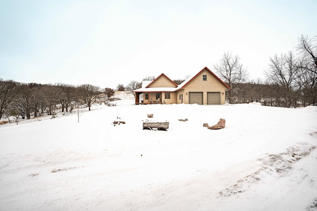 exterior space with a garage