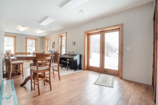 dining area featuring light hardwood / wood-style floors