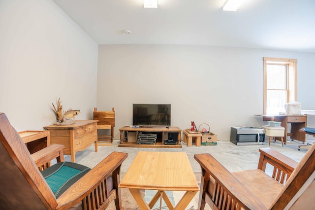 living room featuring light colored carpet