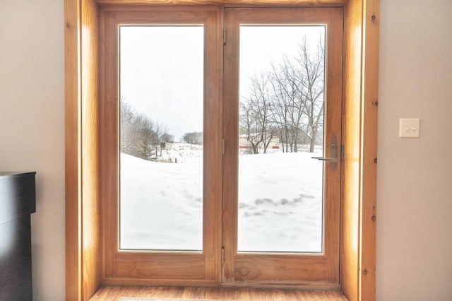 entryway with light wood-type flooring