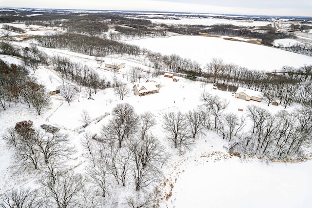 view of snowy aerial view