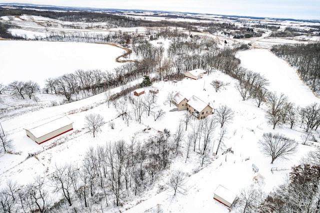 view of snowy aerial view