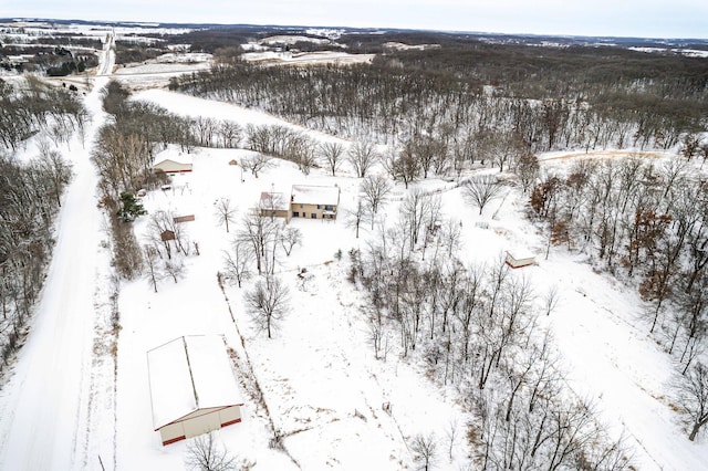 view of snowy aerial view