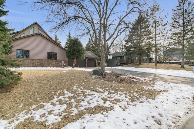 exterior space featuring a garage