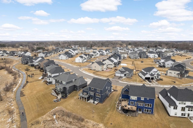 aerial view featuring a residential view