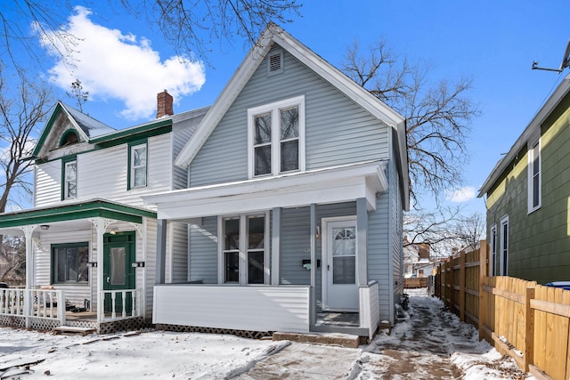 view of front of house featuring covered porch