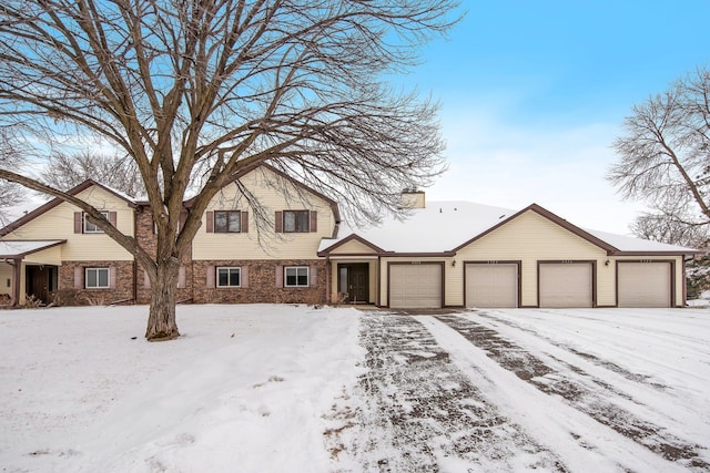 view of front of house with a garage