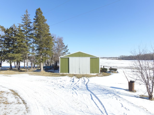 view of snow covered structure