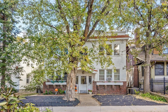 view of front of home featuring cooling unit