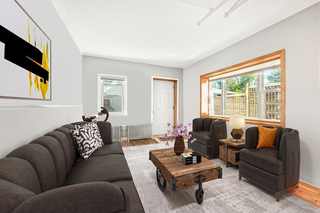 3421 Hennepin Ave Unit 5, Minneapolis, MN 55408 - living room featuring light wood-type flooring, healthy amount of natural light, and radiator heating unit