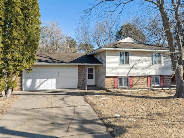 split level home with a garage