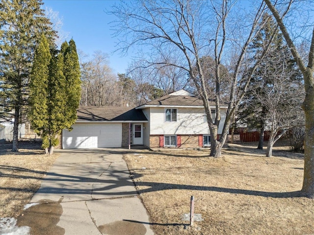 tri-level home featuring a garage