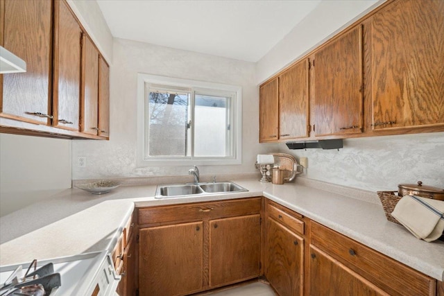 kitchen with stove and sink