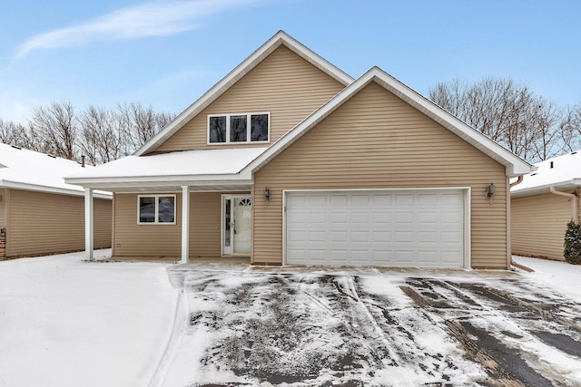 view of front of house featuring a garage