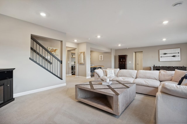 view of carpeted living room