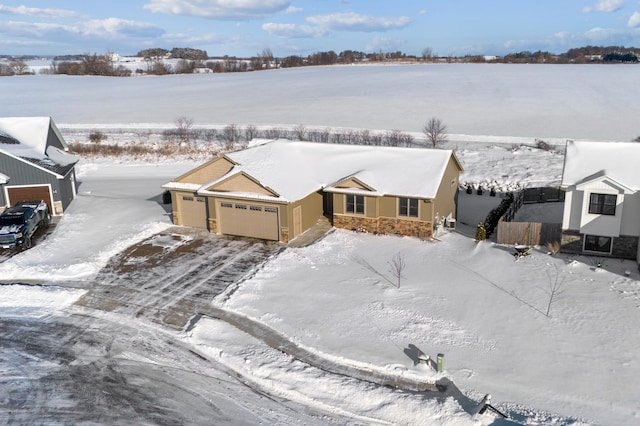 view of snowy aerial view