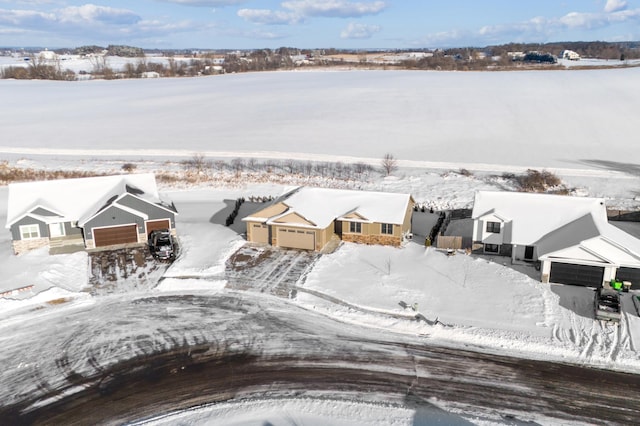 view of snowy aerial view