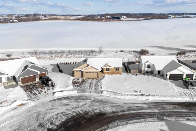 view of snowy aerial view