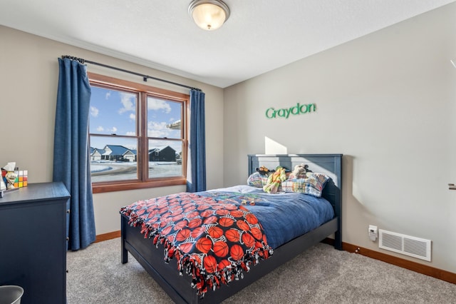 bedroom with carpet floors