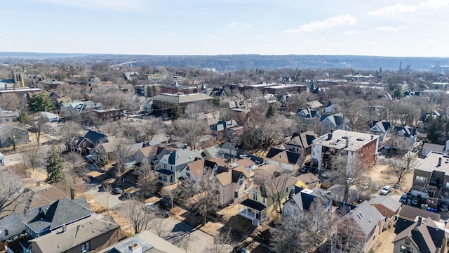 drone / aerial view with a residential view