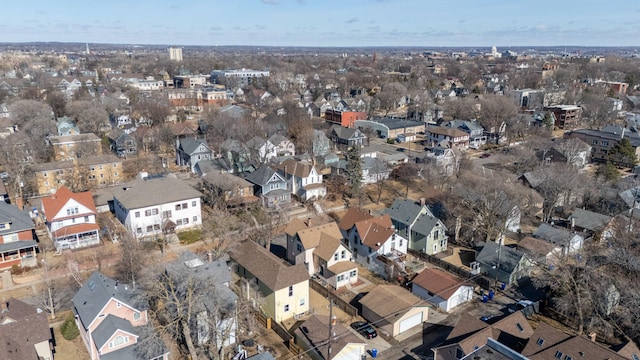 aerial view with a residential view