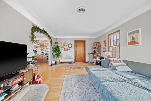 living room featuring wood-type flooring