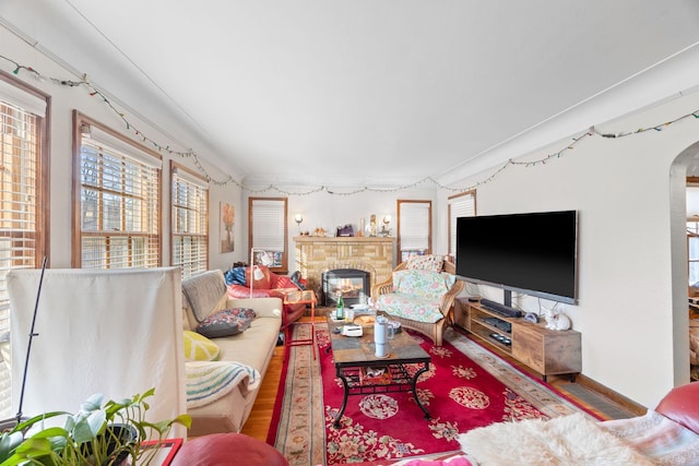 living room featuring hardwood / wood-style floors