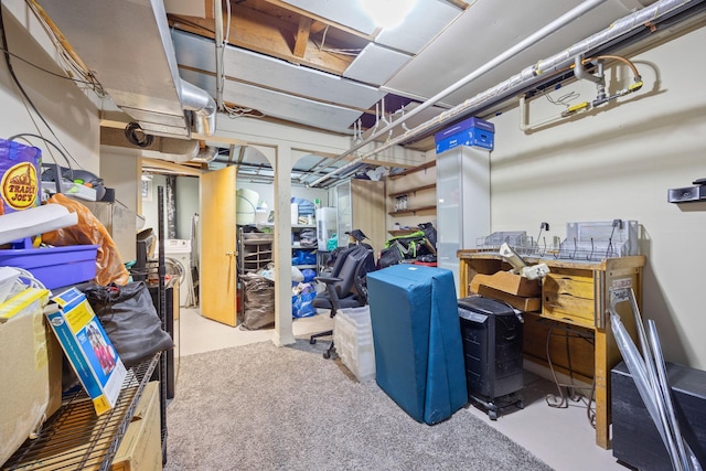 basement featuring washer / dryer