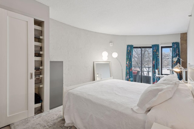 bedroom with a textured ceiling