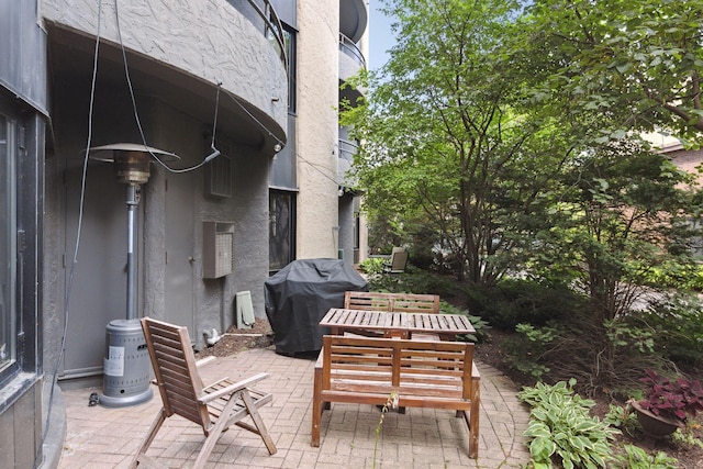 view of patio / terrace featuring a grill