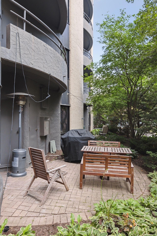 view of patio with area for grilling