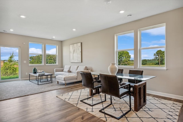 dining room featuring light hardwood / wood-style floors