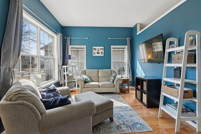 living room featuring light wood finished floors