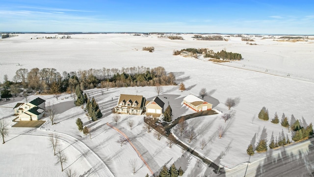 view of snowy aerial view