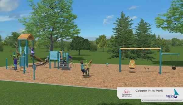 community play area featuring a lawn