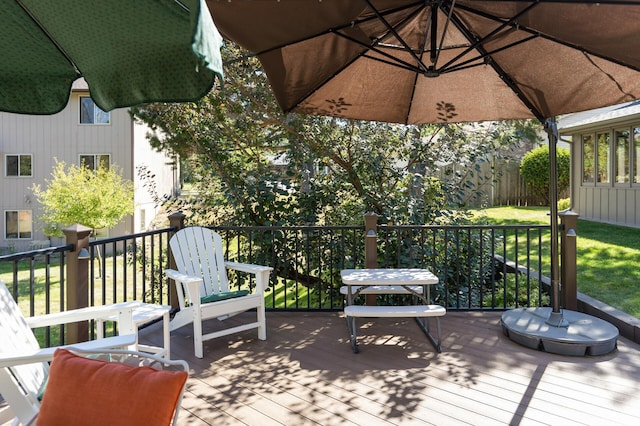 view of wooden deck