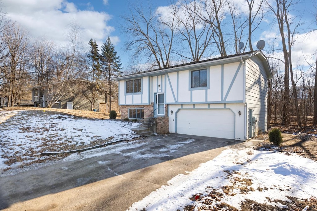 view of front of home with a garage