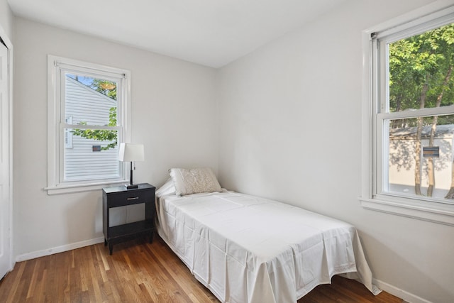 bedroom featuring hardwood / wood-style flooring