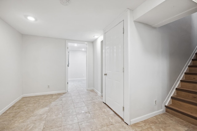 interior space featuring light tile patterned floors