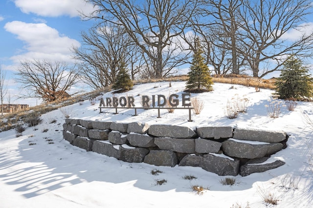 view of community sign