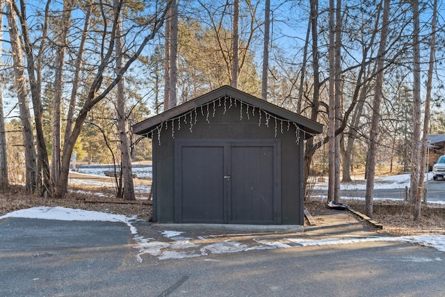 view of snow covered structure