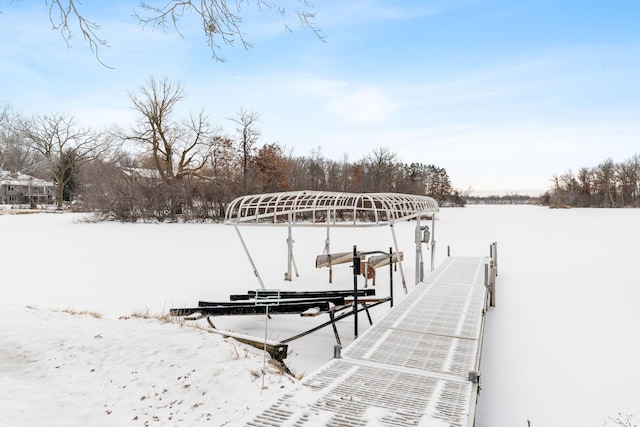 view of dock area