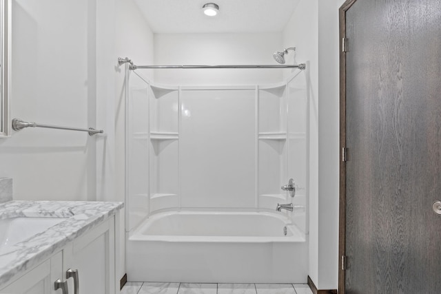 bathroom featuring vanity and bathtub / shower combination